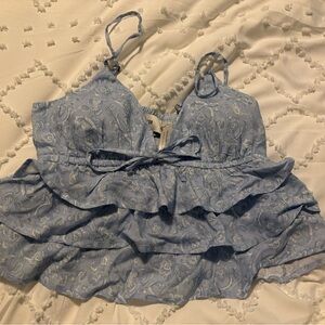 Hollister Light Blue Paisley Top